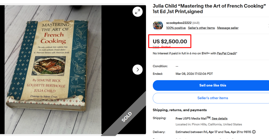 Mastering the Art of French Cooking Julia Child Cookbook