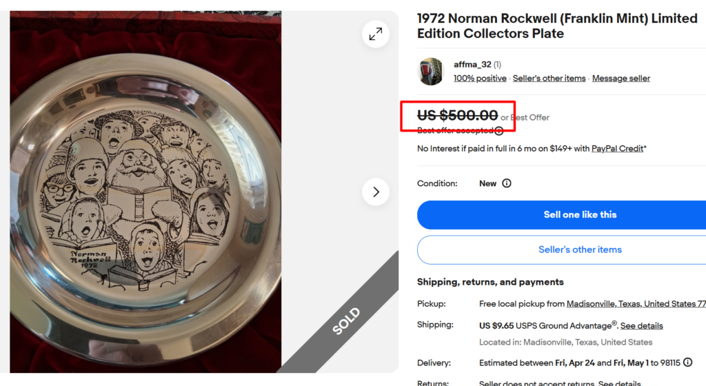 Norman Rockwell Franklin Mint Collector's Plate