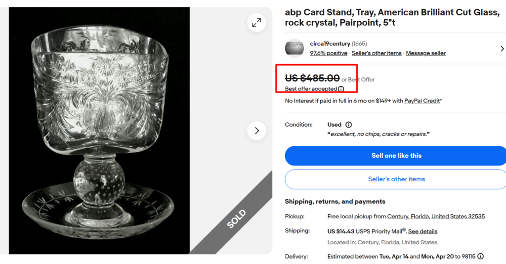 Pairpoint Bouquet Card Stand