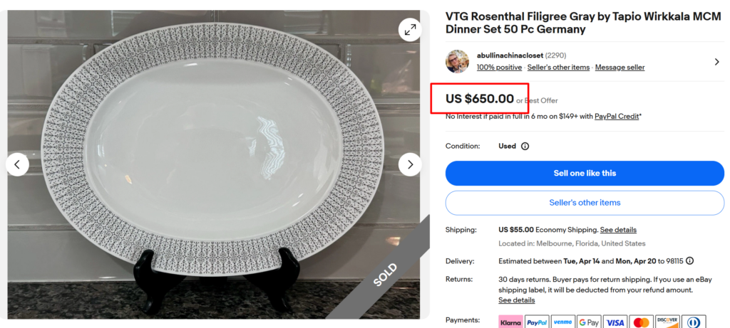 Rosenthal Continental Filigree Gray Dinnerware