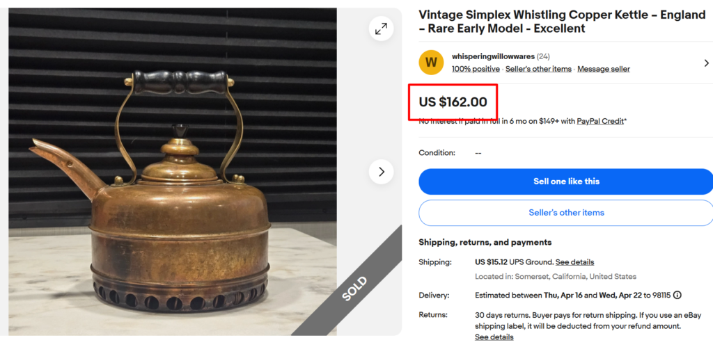 Simplex Whistling Copper Kettle