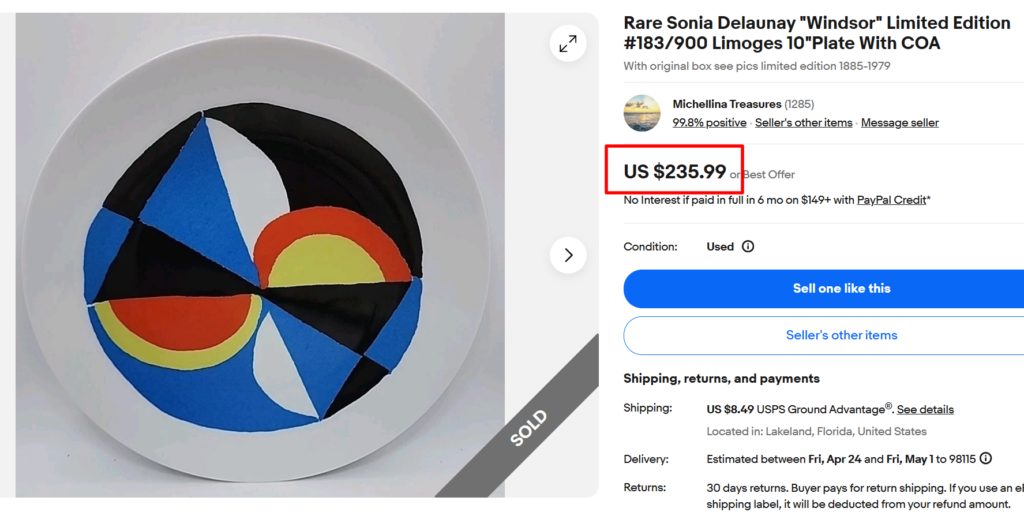 Sonia Delaunay Windsor Limited Edition Plate