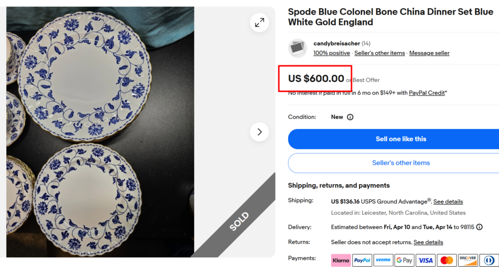 Spode Blue Colonel Bone China Dinner Set