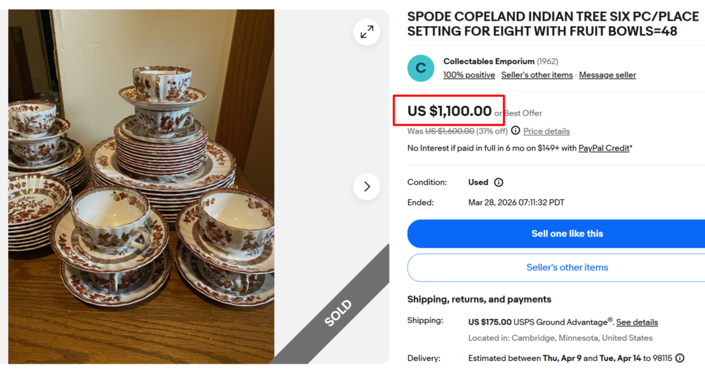 Spode Indian Tree Dinnerware