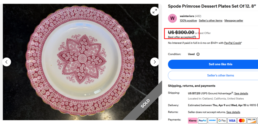 Spode Primrose Dessert Plates