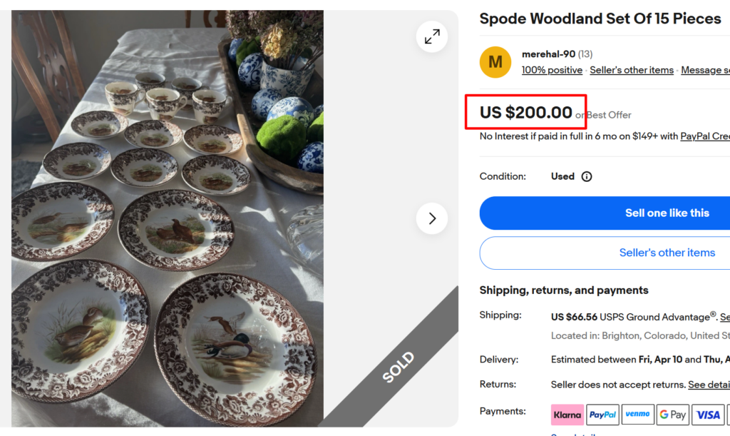 Spode Woodland Dinner Set