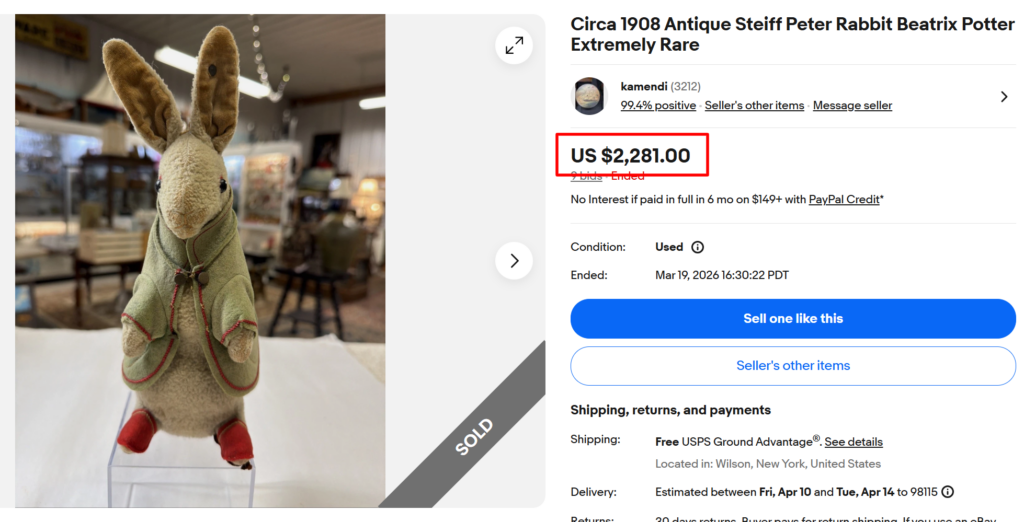 Steiff Beatrix Potter Peter Rabbit plush