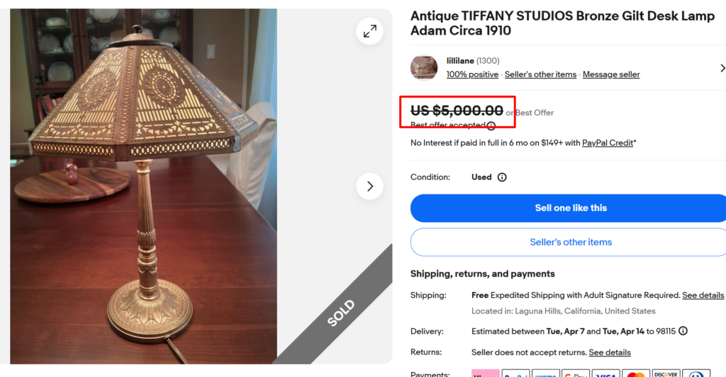 Tiffany Studios Adam Table Lamp