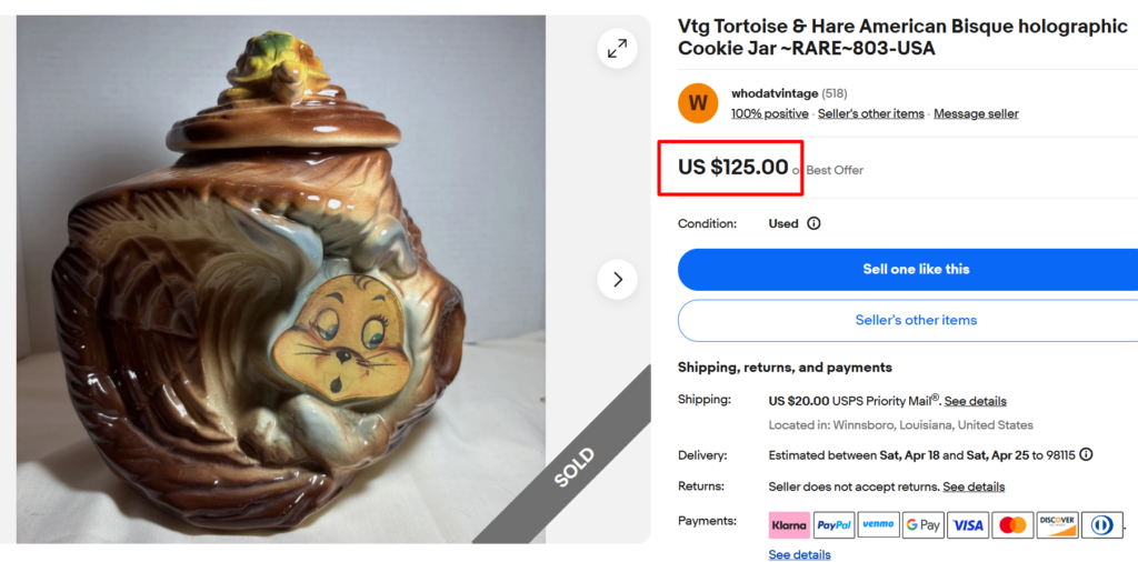 Tortoise & Hare American Bisque Cookie Jar