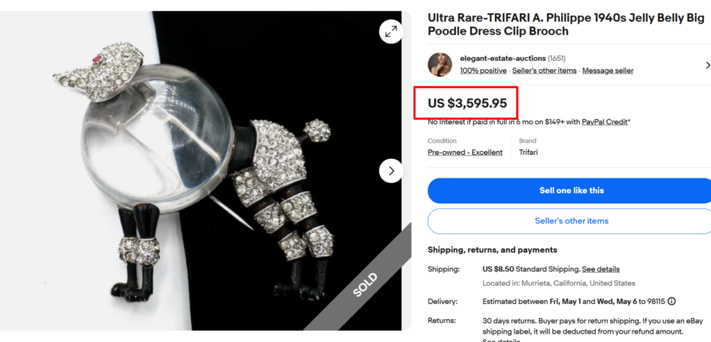 Trifari Jelly Belly Animal Brooch