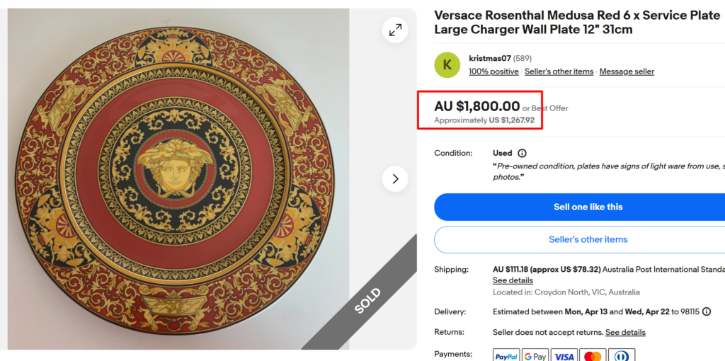 Versace Rosenthal Medusa Dinner Plates