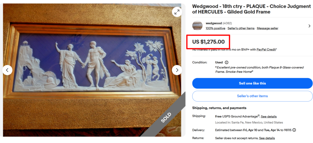 Wedgwood Jasperware Choice Judgement of Hercules Wall Plaque