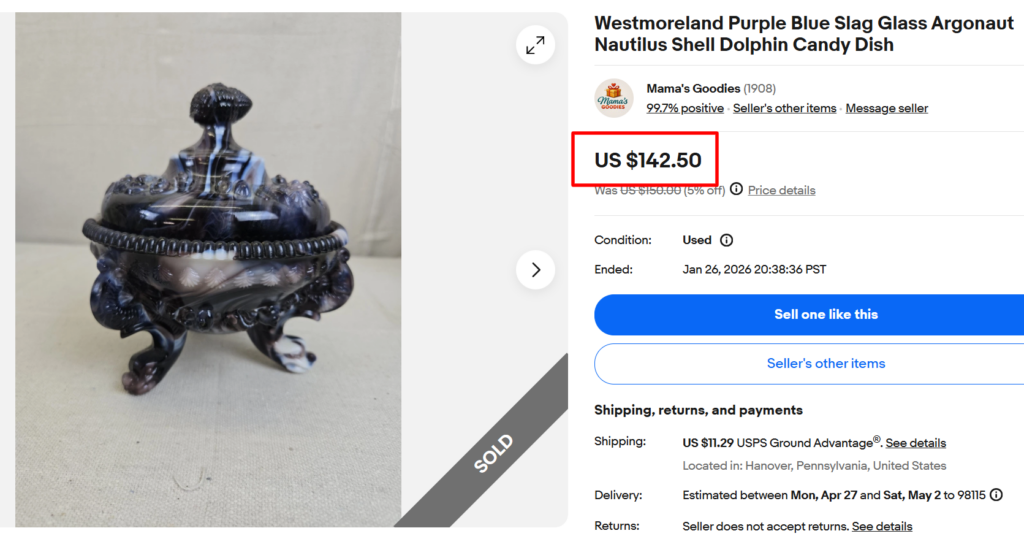 Westmoreland Agronaut Shell Candy Dish