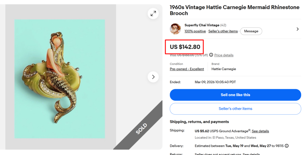 Hattie Carnegie Mermaid Brooch