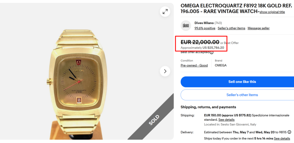 Omega Electroquartz f8192 Watch