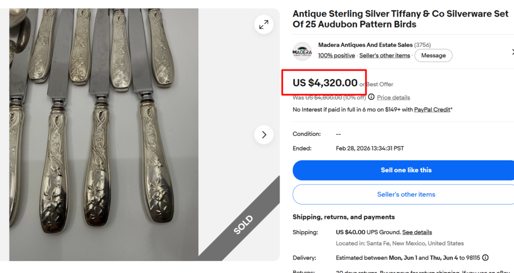 Tiffany & Co. Audubon Flatware