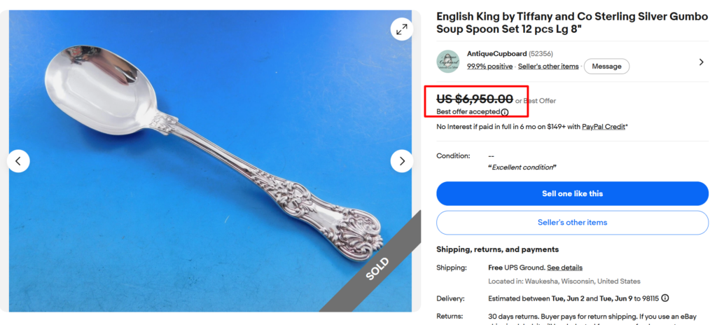 Tiffany & Co. English King Flatware