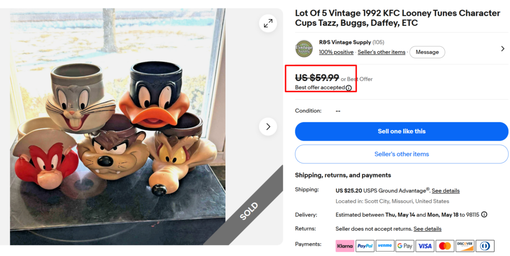 Warner Bros Looney Tunes Character Mugs