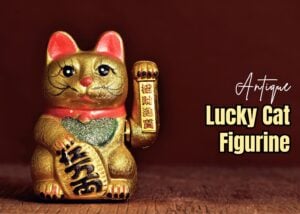 Antique Lucky Cat Figurine