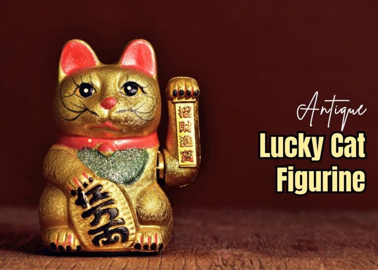 Antique Lucky Cat Figurine