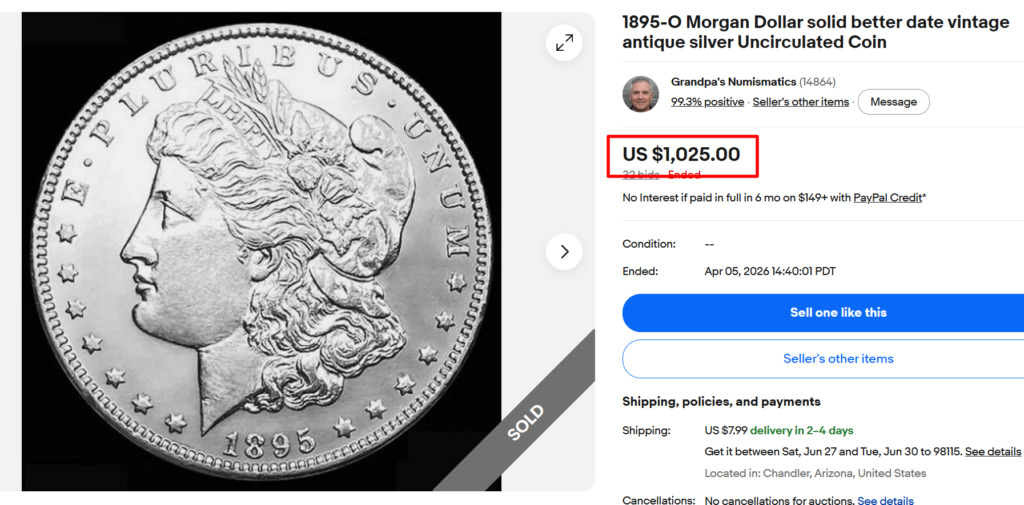 Antique Silver Dollar Coin
