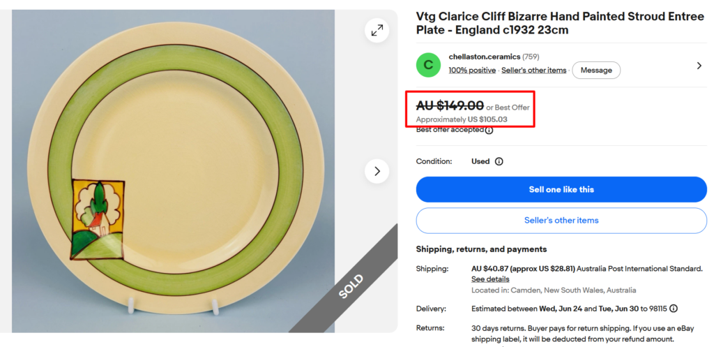Clarice Cliff Bizarre Plates