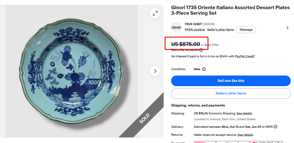 Ginori Oriente Italiano Plates