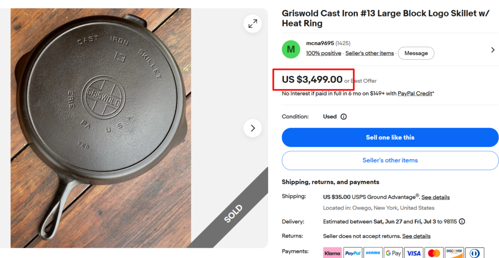 Griswold Block Logo Skillet