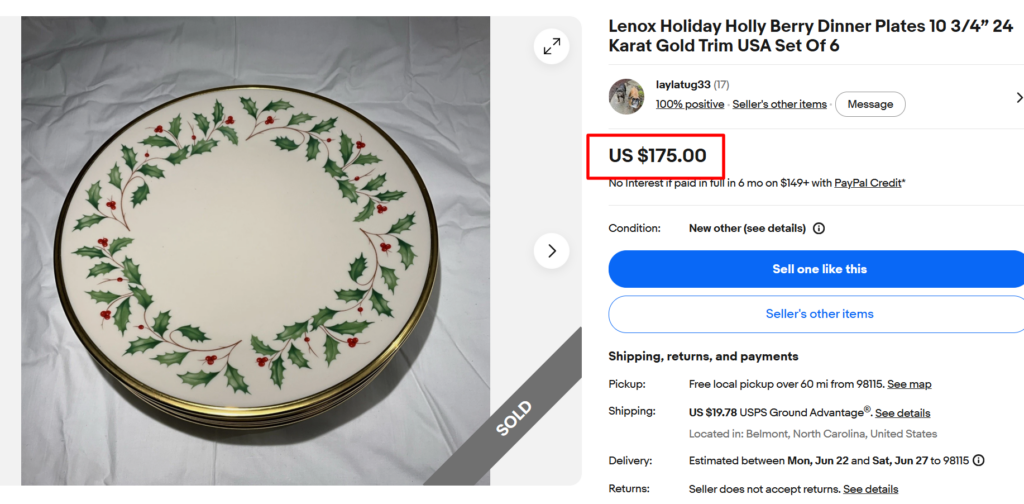 Lenox Holiday Holly Dinner Plates
