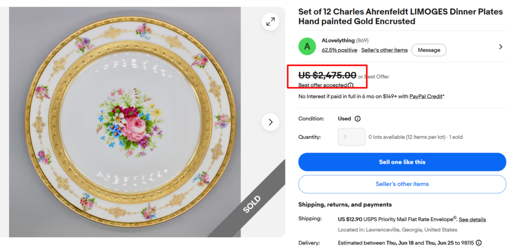 Limoges Charles Ahrenfeldt plates