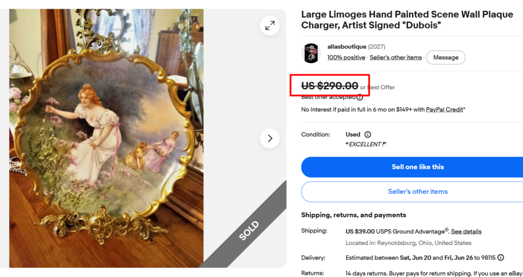 Limoges Hand-Painted Charger