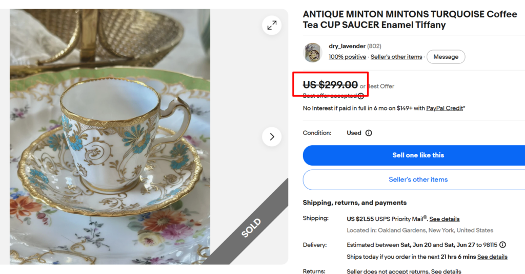 Minton Enamel Gilded Tea Cups