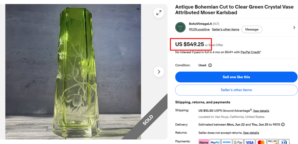Moser Karlsbad Crystal Vase
