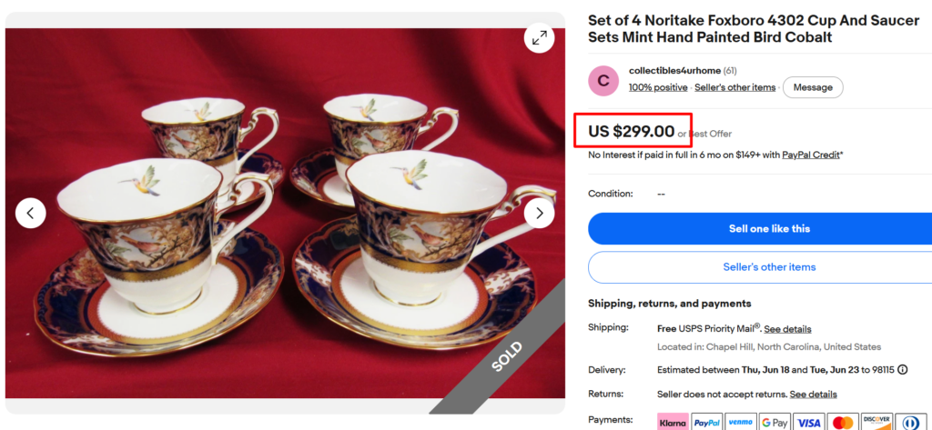 Noritake Hand-Painted Nippon Cups