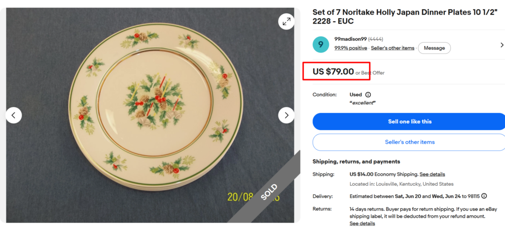 Noritake Holly 2228 Plates