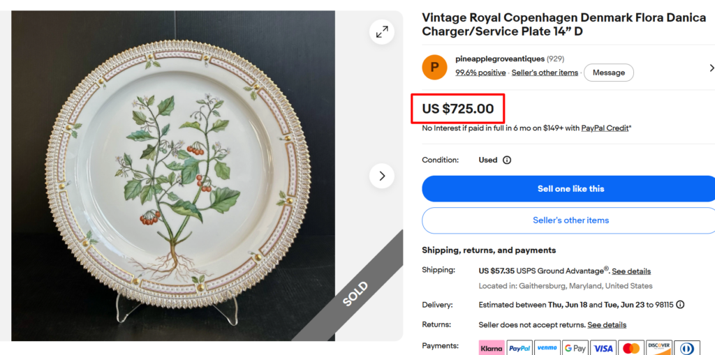 Royal Copenhagen Flora Danica Charger
