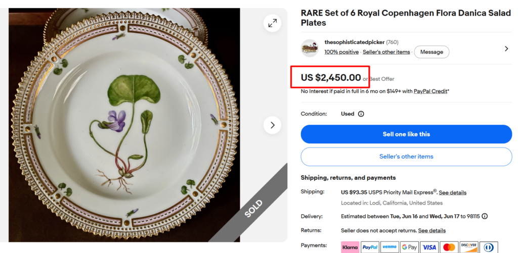 Royal Copenhagen Flora Danica Plates