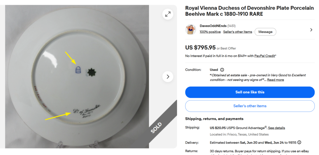 Royal Vienna Beehive Mark