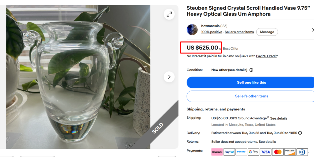 Steuben Crystal Vase