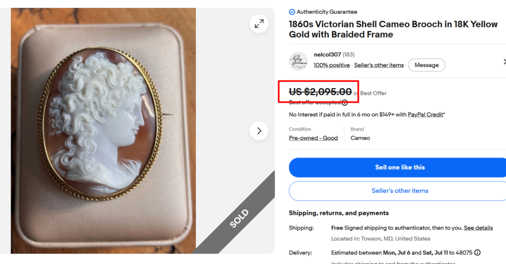 Victorian Cameo Brooch