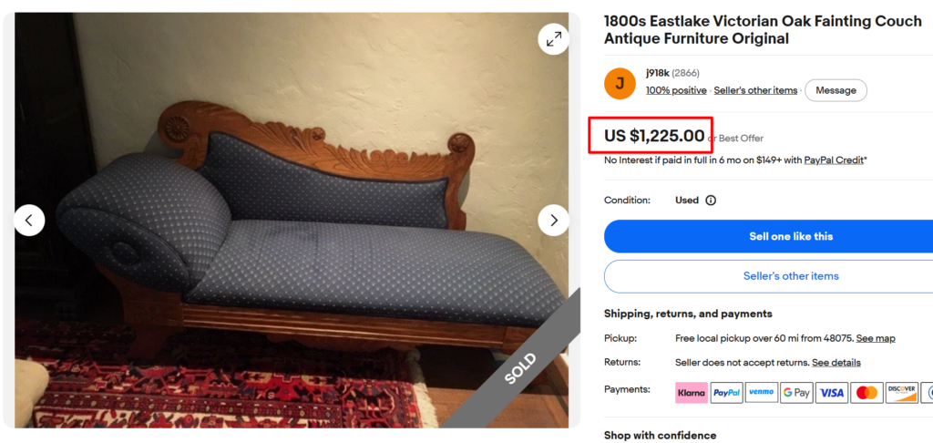 Victorian Fainting Couch