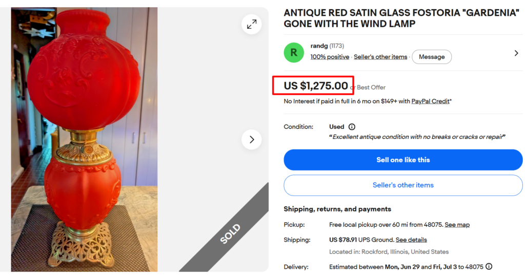 Victorian Gone with the Wind Lamp