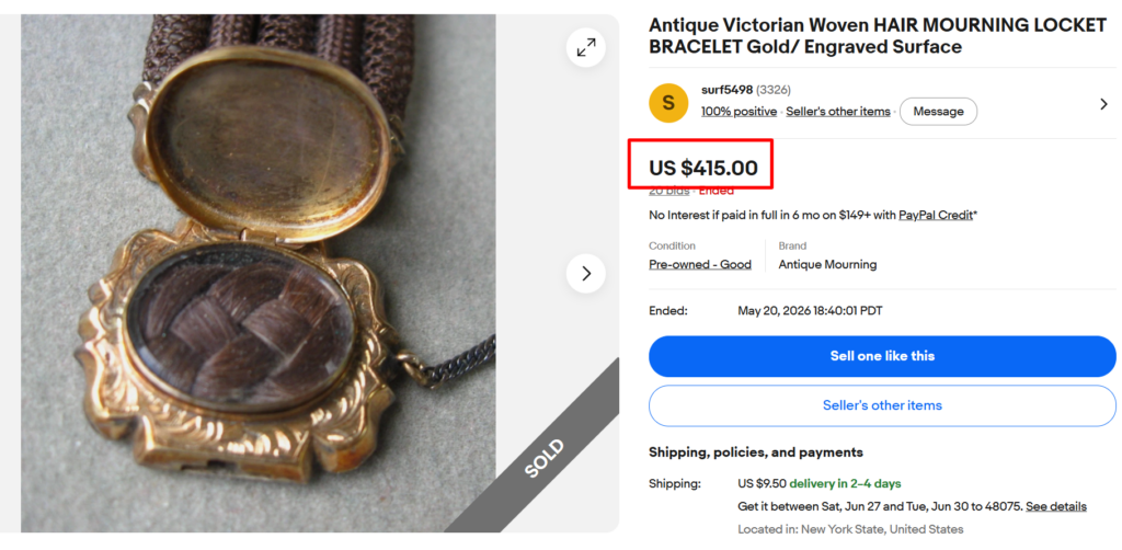 Victorian Mourning Hair Locket