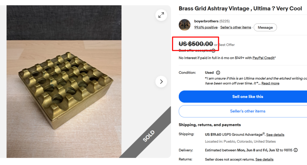 Vintage Brass Ashtrays