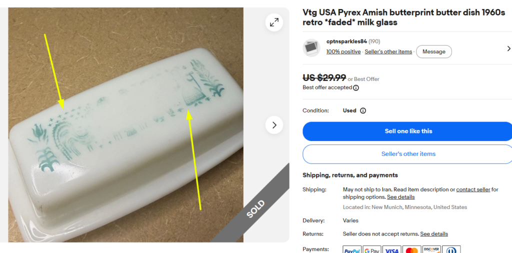 Vintage Pyrex Dish Faded