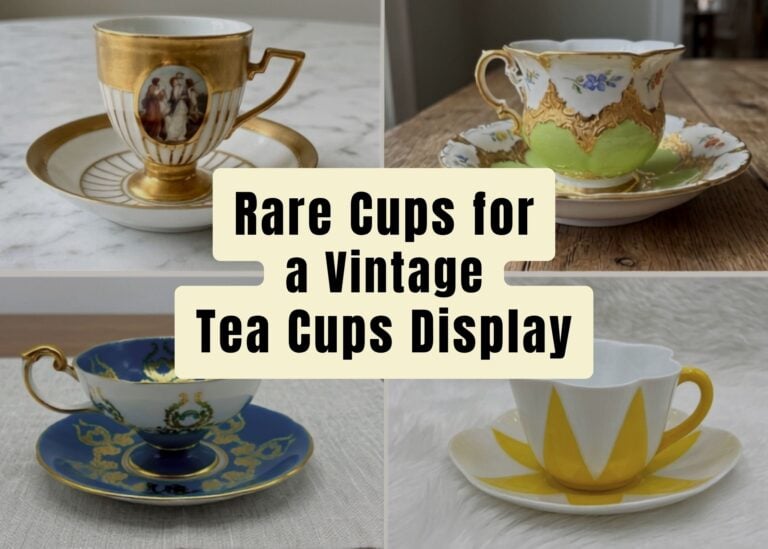 Vintage Tea Cups Display