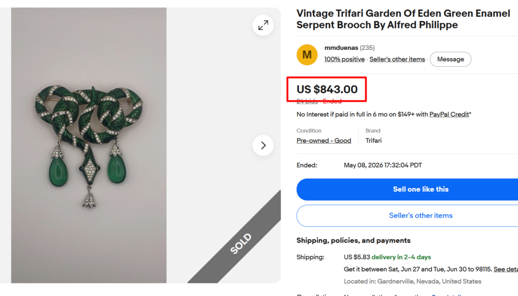 Vintage Trifari Costume Brooch
