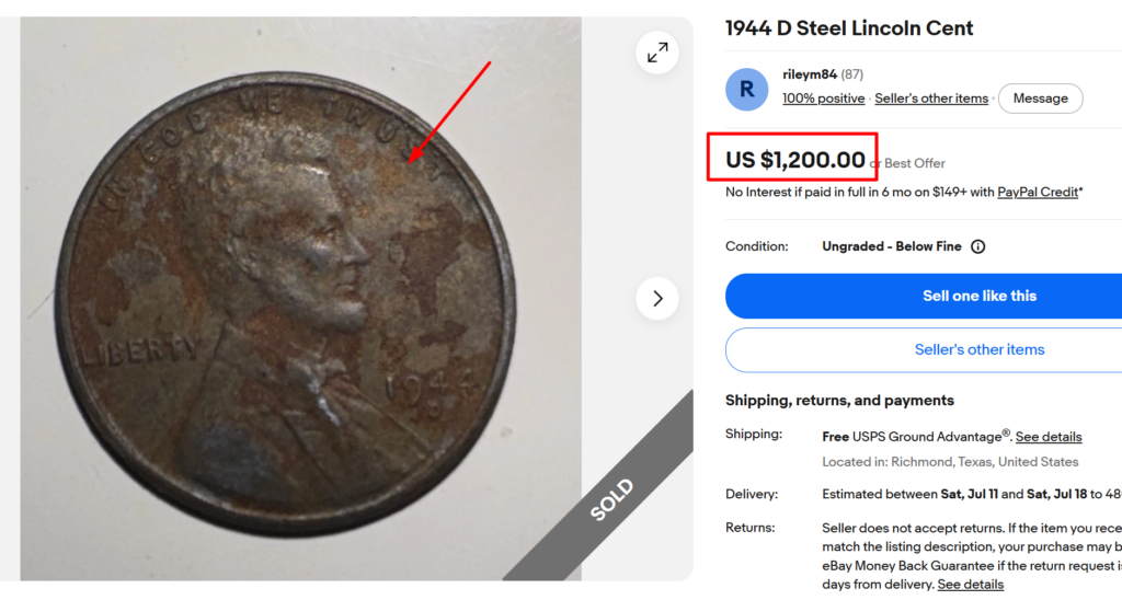 1944 Steel Lincoln Cent