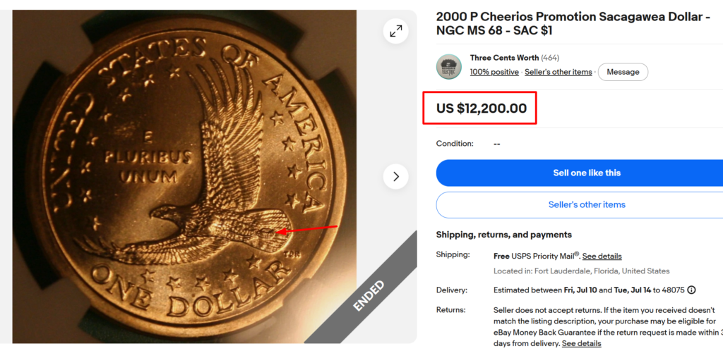2000-P Sacagawea Cheerios Dollar