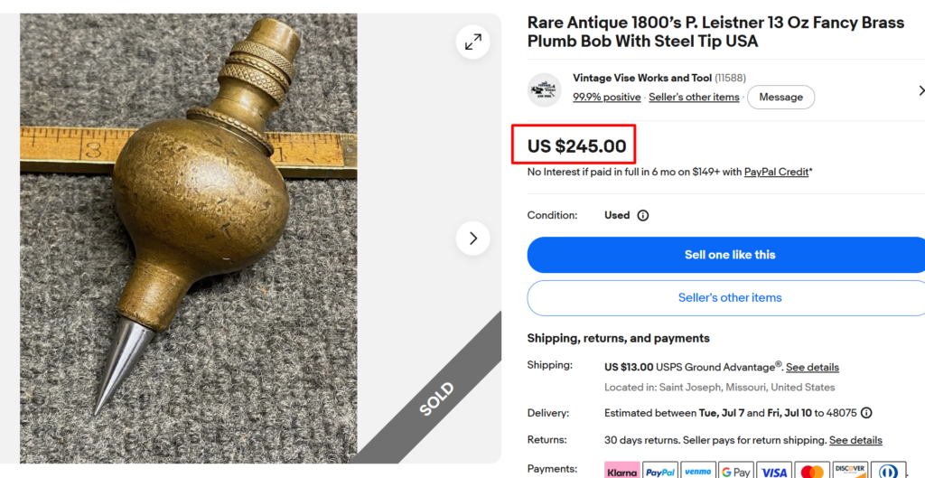 Antique Brass Plumb Bobs